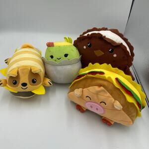 Sandoichis Plush Bundle Lot Geno Corgi Peggy Panini Squishmallow Anjara Burrito